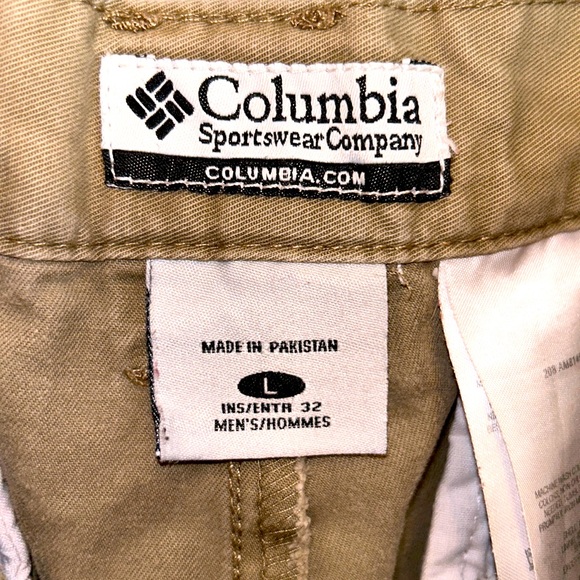 COLUMBIA CARGO PANTS Large Men’s Khaki Tan - Picture 2 of 14